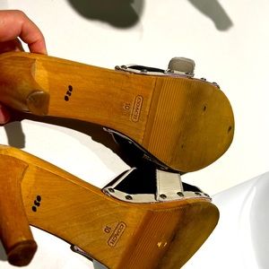 Coach Navy and off white heels